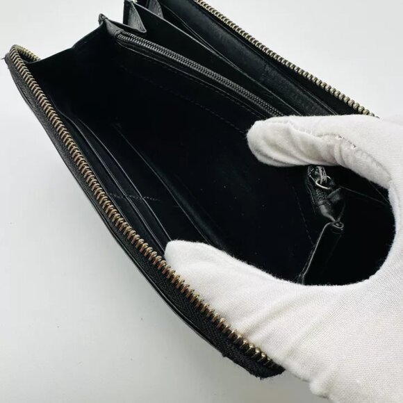 Gucci Vintage Signature Brown Men Leather Zippy Card Holder Wallet - Picture 5 of 10